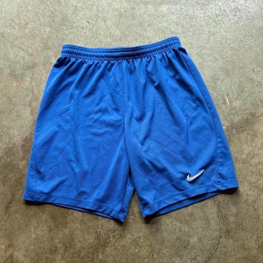 Vintage Y2K Nike blue shorts with white swoosh   Mens Size XS
